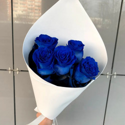 Букет из 5 синих роз